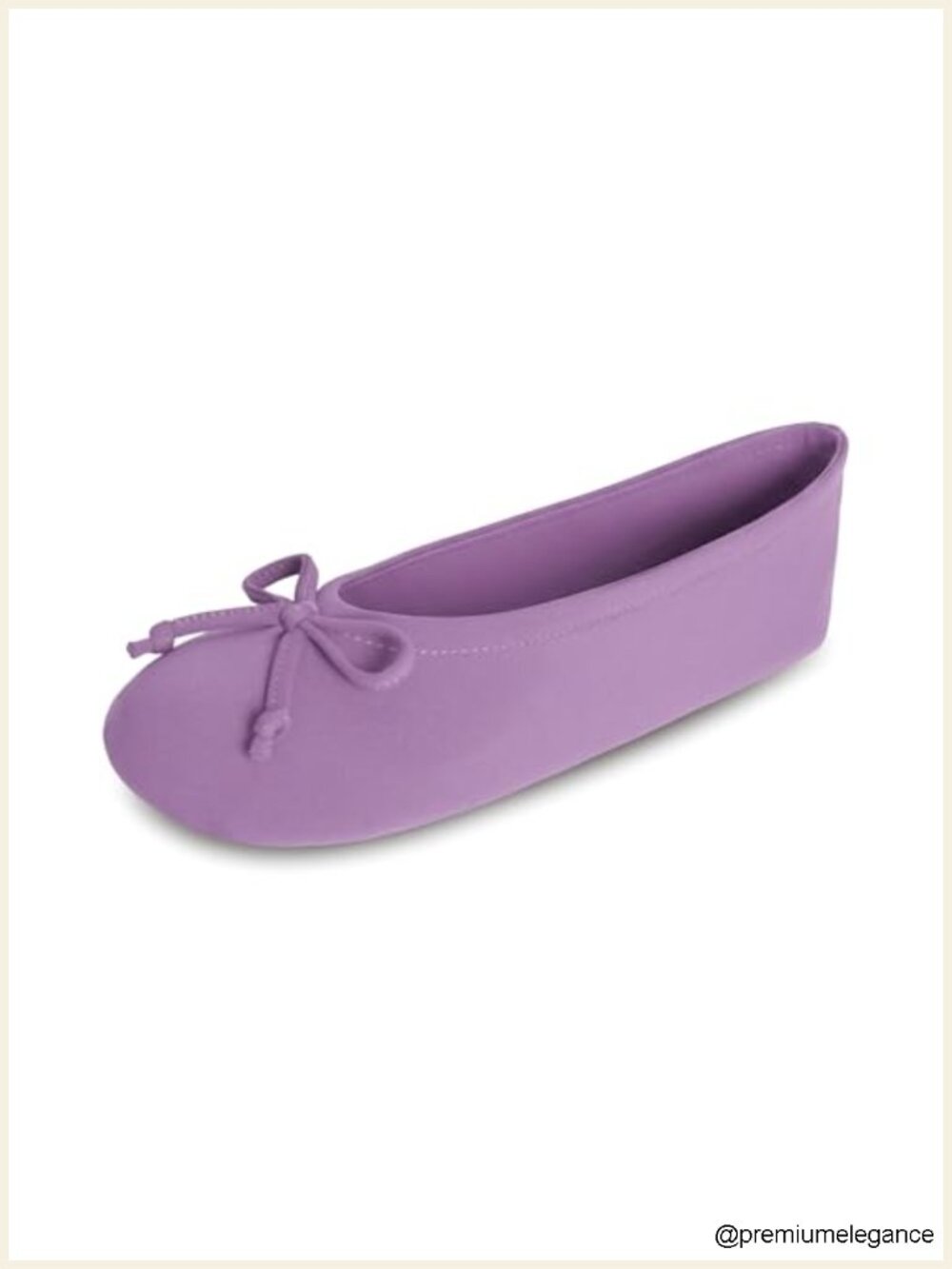 Women's Stretch Ballerina Slippers with Bow Detail, Leather Sole, Washable